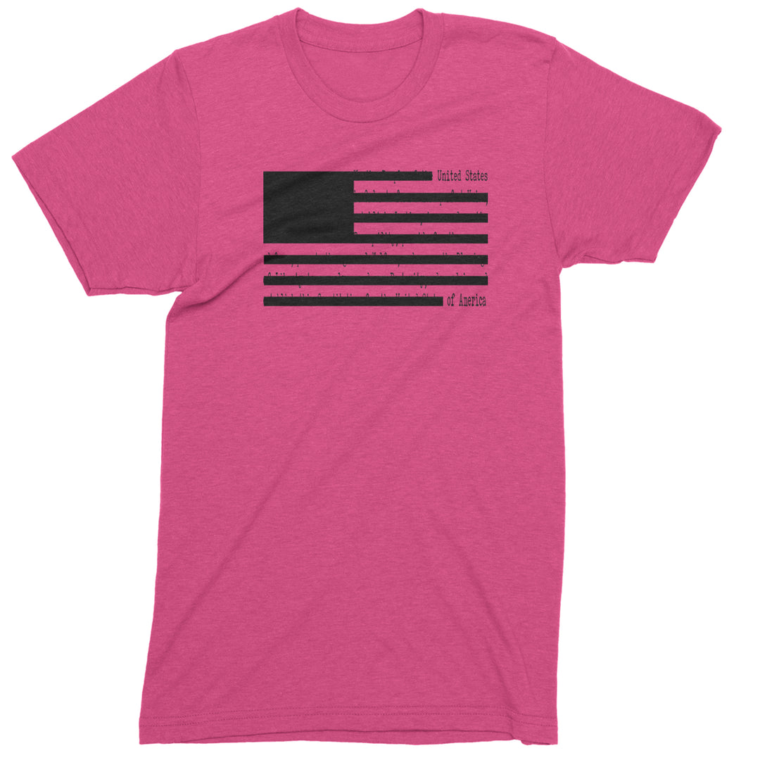 Redacted American Flag Mens T-shirt Hot Pink