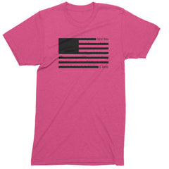 Redacted American Flag Mens T-shirt Hot Pink