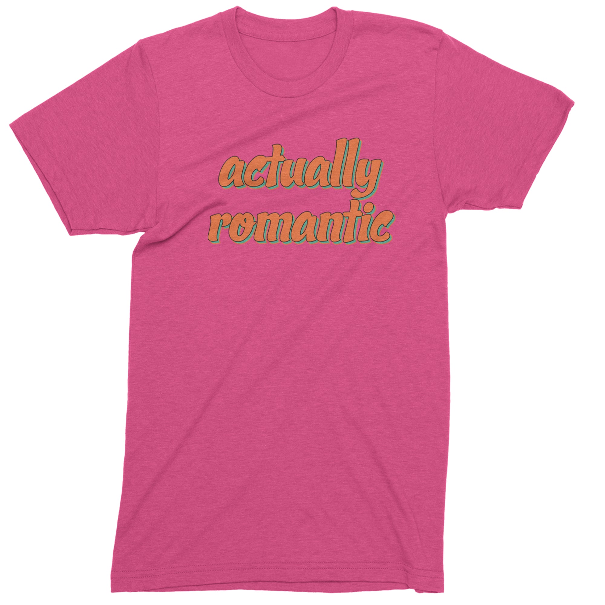 Actually Romantic Mens T-shirt Hot Pink