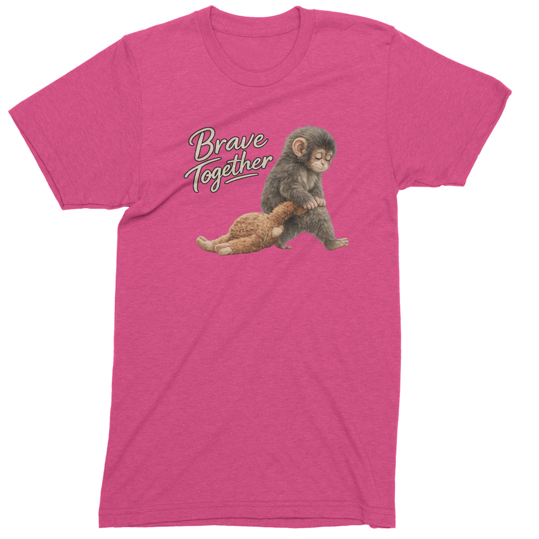 Punch Brave Together Stuffed Animal Mens T-shirt Hot Pink