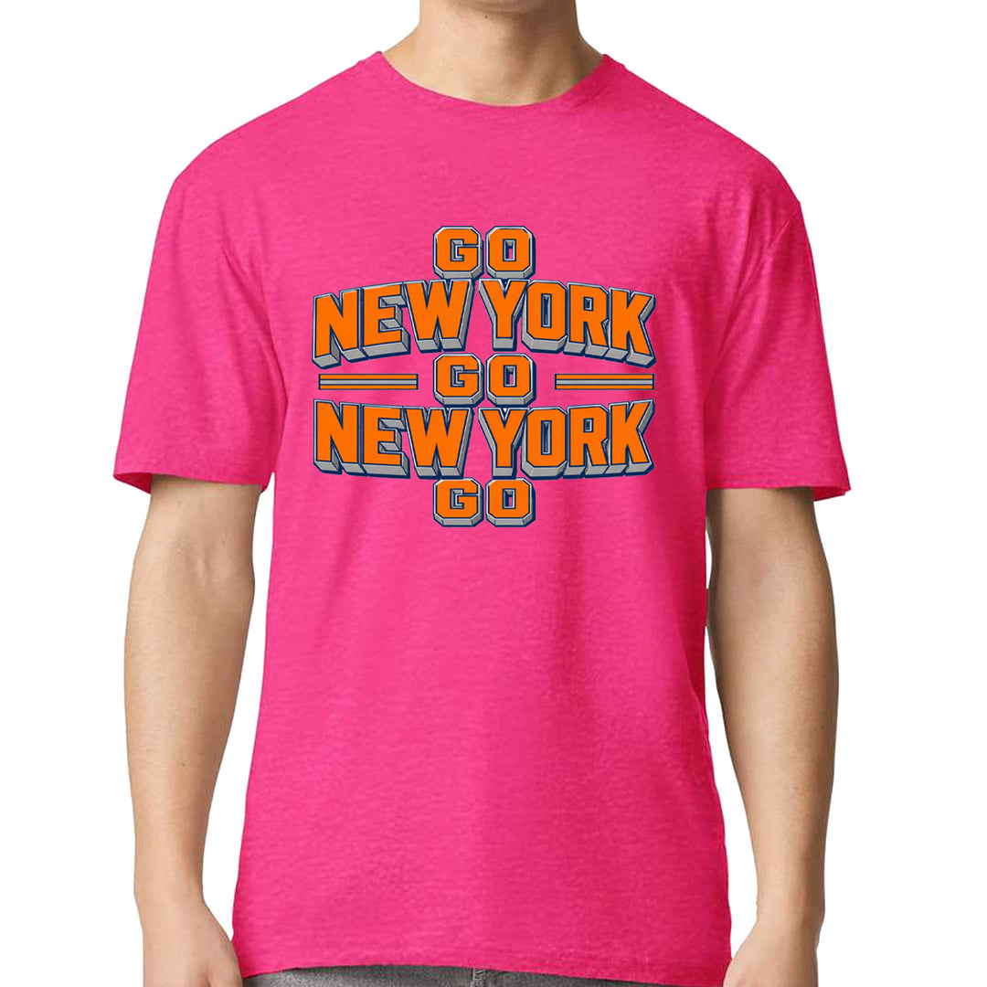 Go New York Go Basketball Mens T-shirt Hot Pink