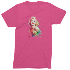 Mrs. Monroe Watercolors Bombshell Mens T-shirt Hot Pink