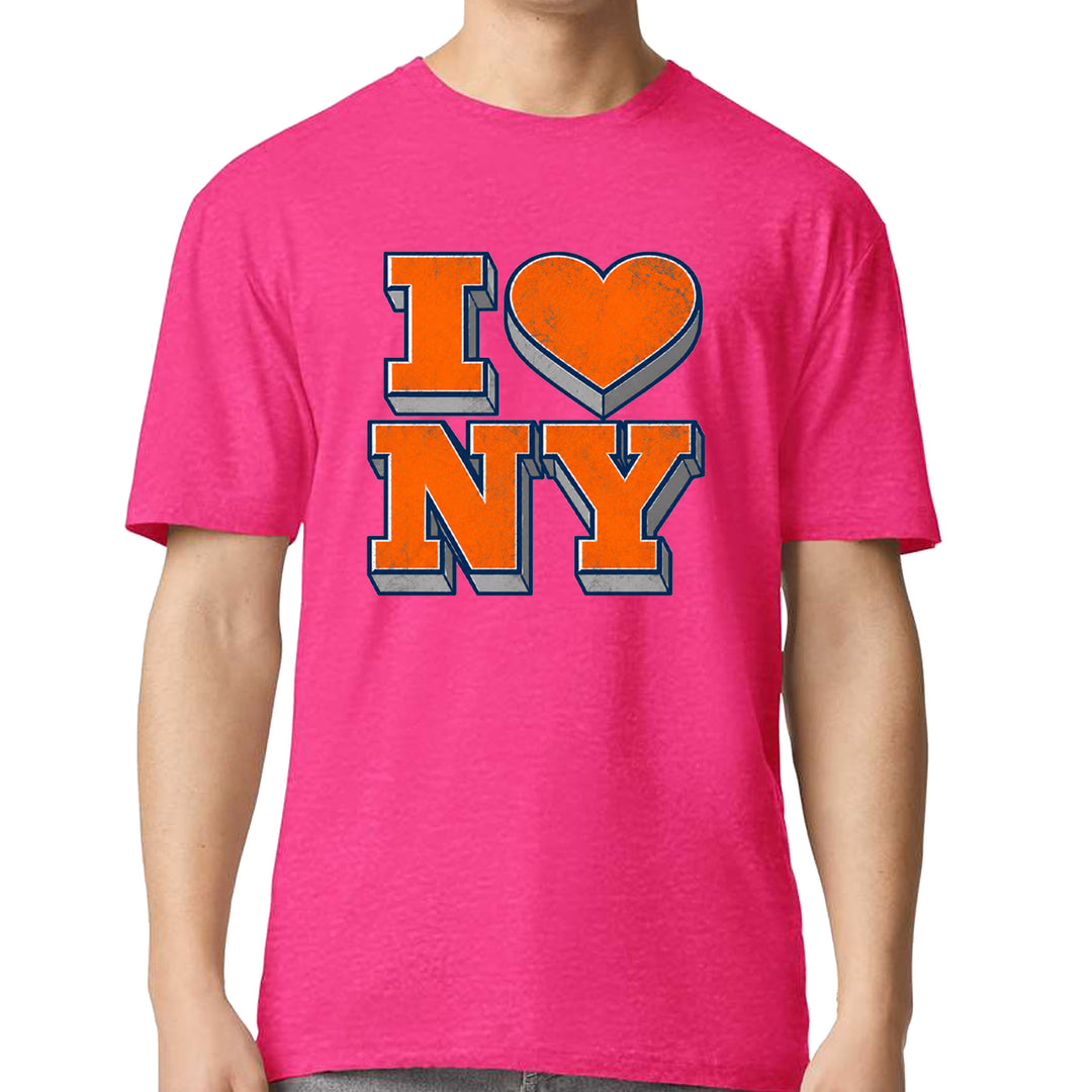 New York City Pride Heart Mens T-shirt Hot Pink