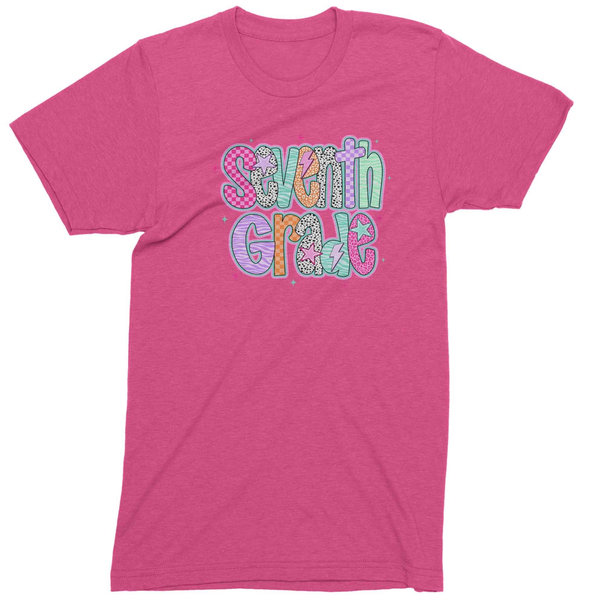 Seventh Grade Swagger Colorful Back to School Men's T-shirt Hot Pink