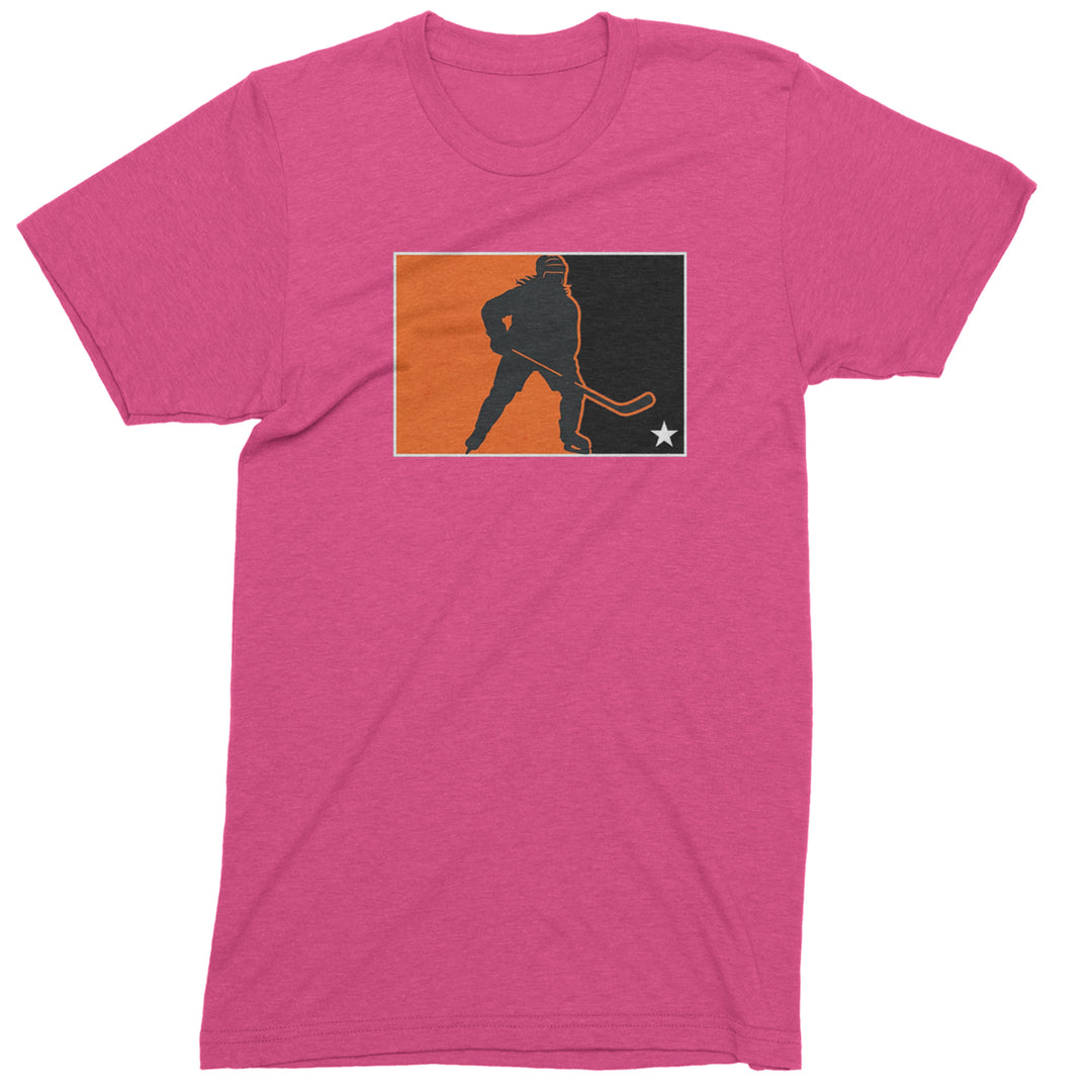 Hockey Enforcer Retro Vintage Mens T-shirt Hot Pink