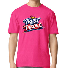 Trust The Throne Crown Philly Hoops Mens T-shirt Hot Pink