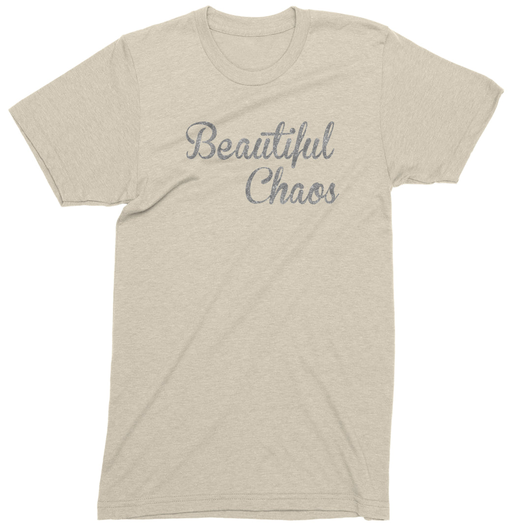 Beautiful Chaos Glitter Music Festival Mens T-shirt Ivory