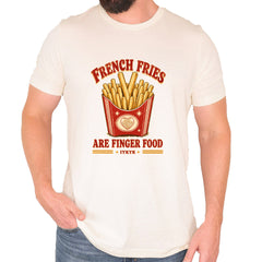 French Fries Are Finger Food IYKYK Mens T-shirt Ivory