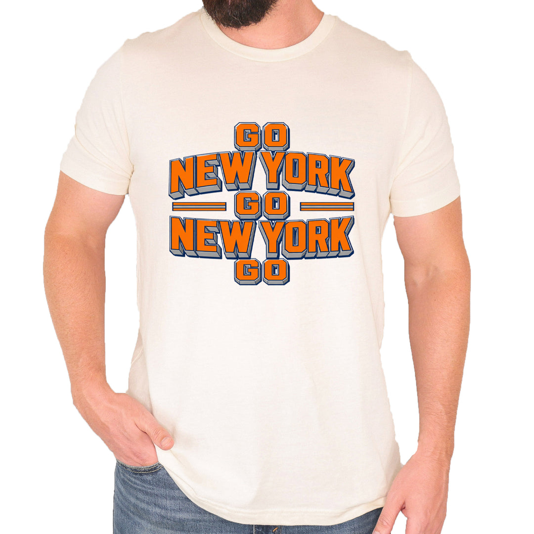 Go New York Go Basketball Mens T-shirt Ivory