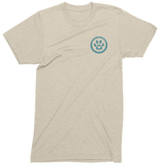 TLC To Love a Canine Dog Rescue Teal Mens T-shirt Ivory