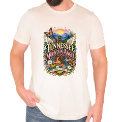 Tennessee Mountain Angel Wings Dolly Mens T-shirt Ivory