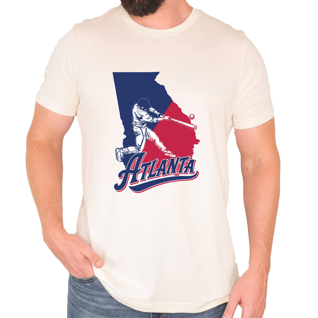 Atlanta Georgia Batter Up Mens T-shirt Ivory