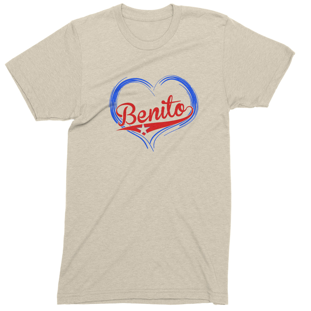 Benito Heart Puerto Rico Mens T-shirt Ivory