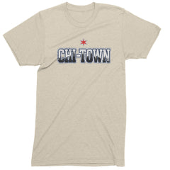 Chicago Chi-Town City Pride Mens T-shirt Ivory