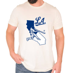 Los Angeles Baseball Batter Up Mens T-shirt Ivory