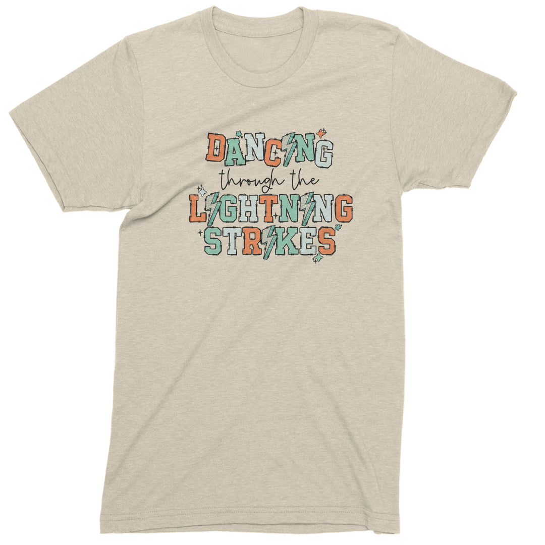 Dancing Through The Lightning Strikes Mens T-shirt Ivory