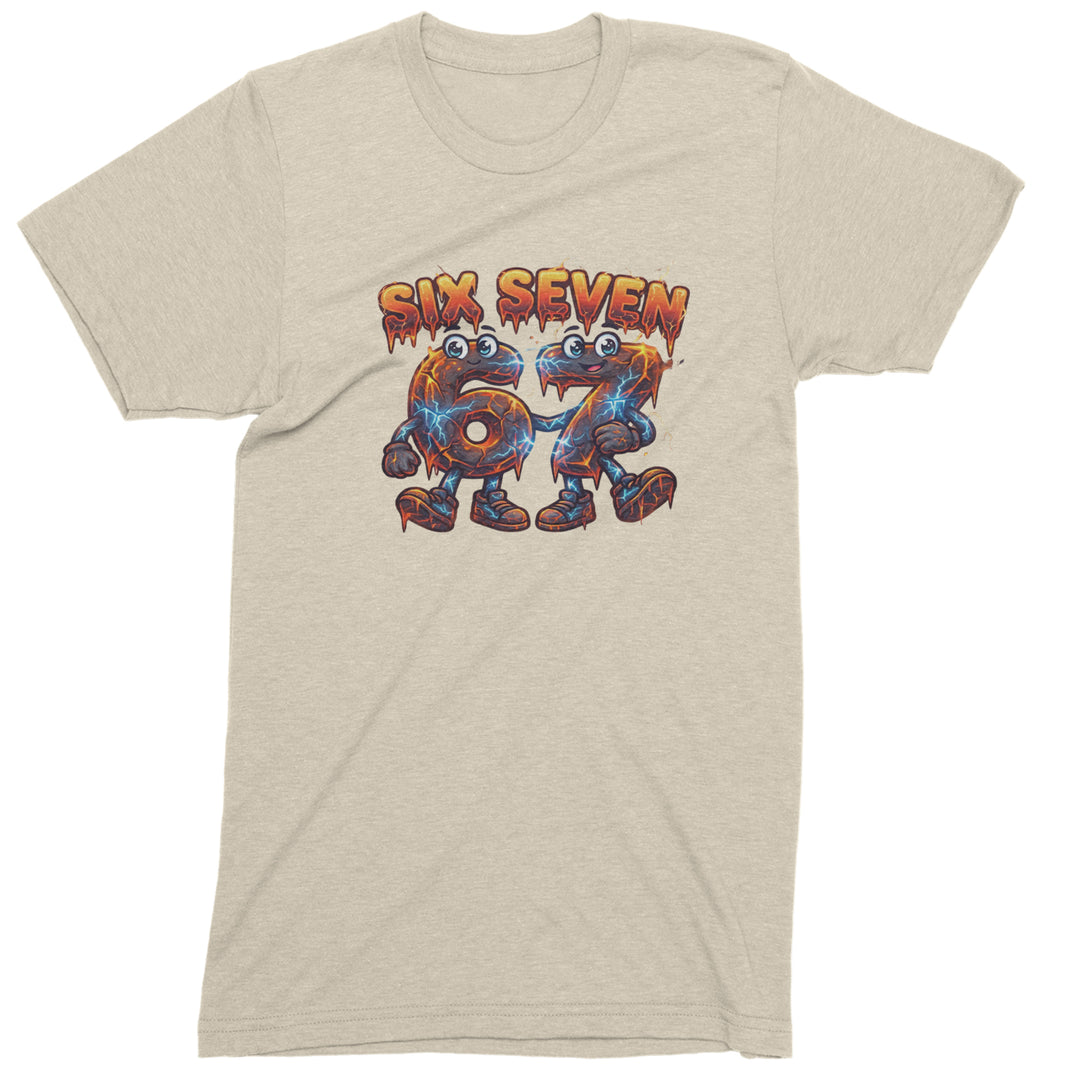 67 Lava Lightning Six Seven Meme Mens T-shirt Ivory