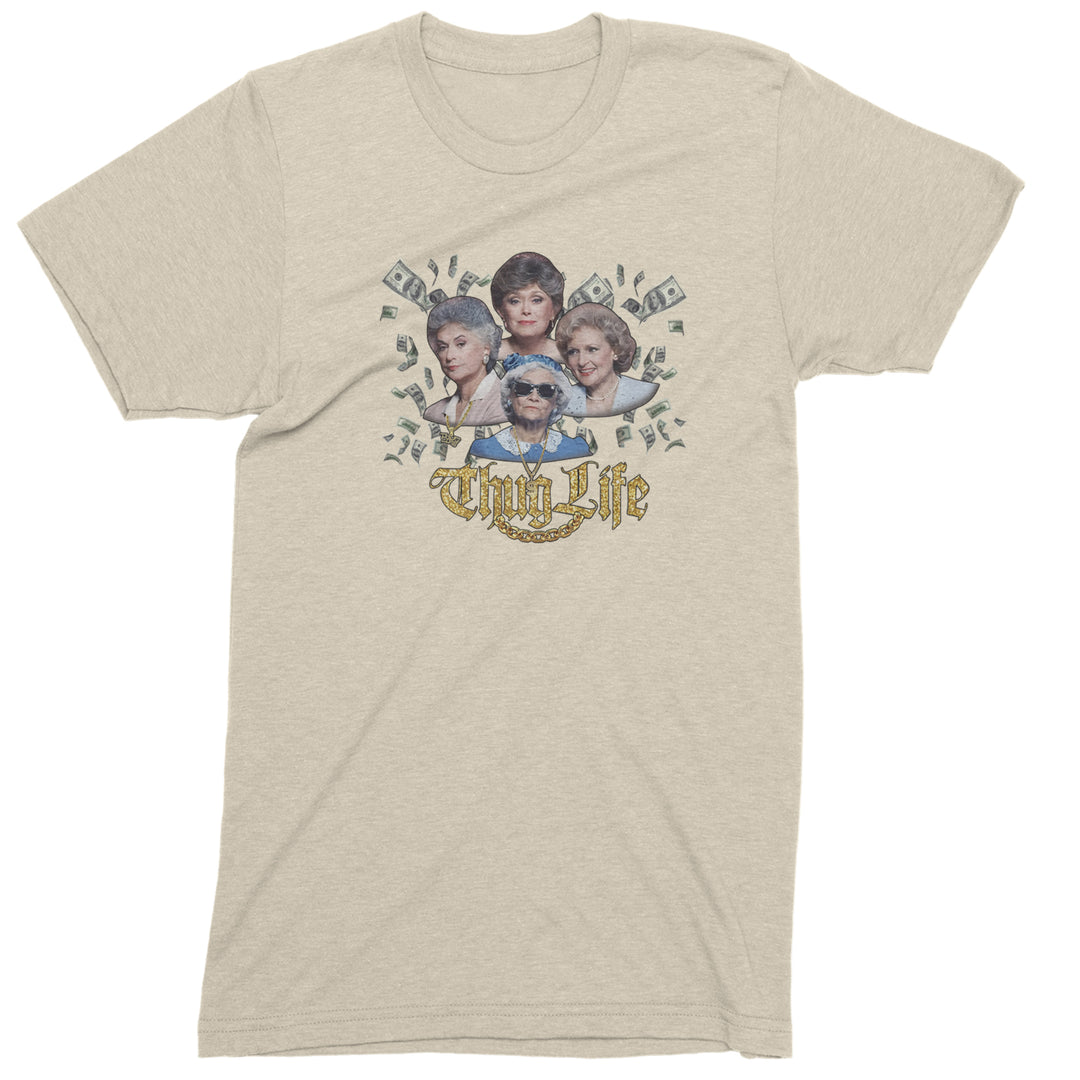 Golden Chain Thug Life Girls Mens T-shirt Ivory