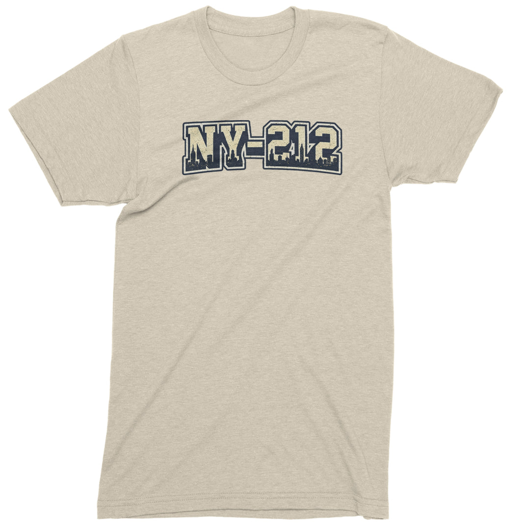 New York City 212 Area Code Skyline  Mens T-shirt Ivory