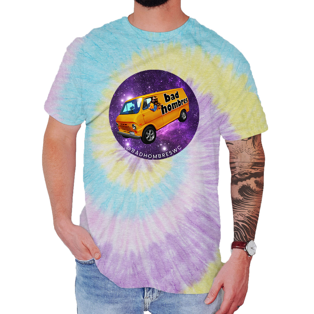 Bad Hombres Space West Chester Band Mens T-shirt Tie-Dye Jellybean