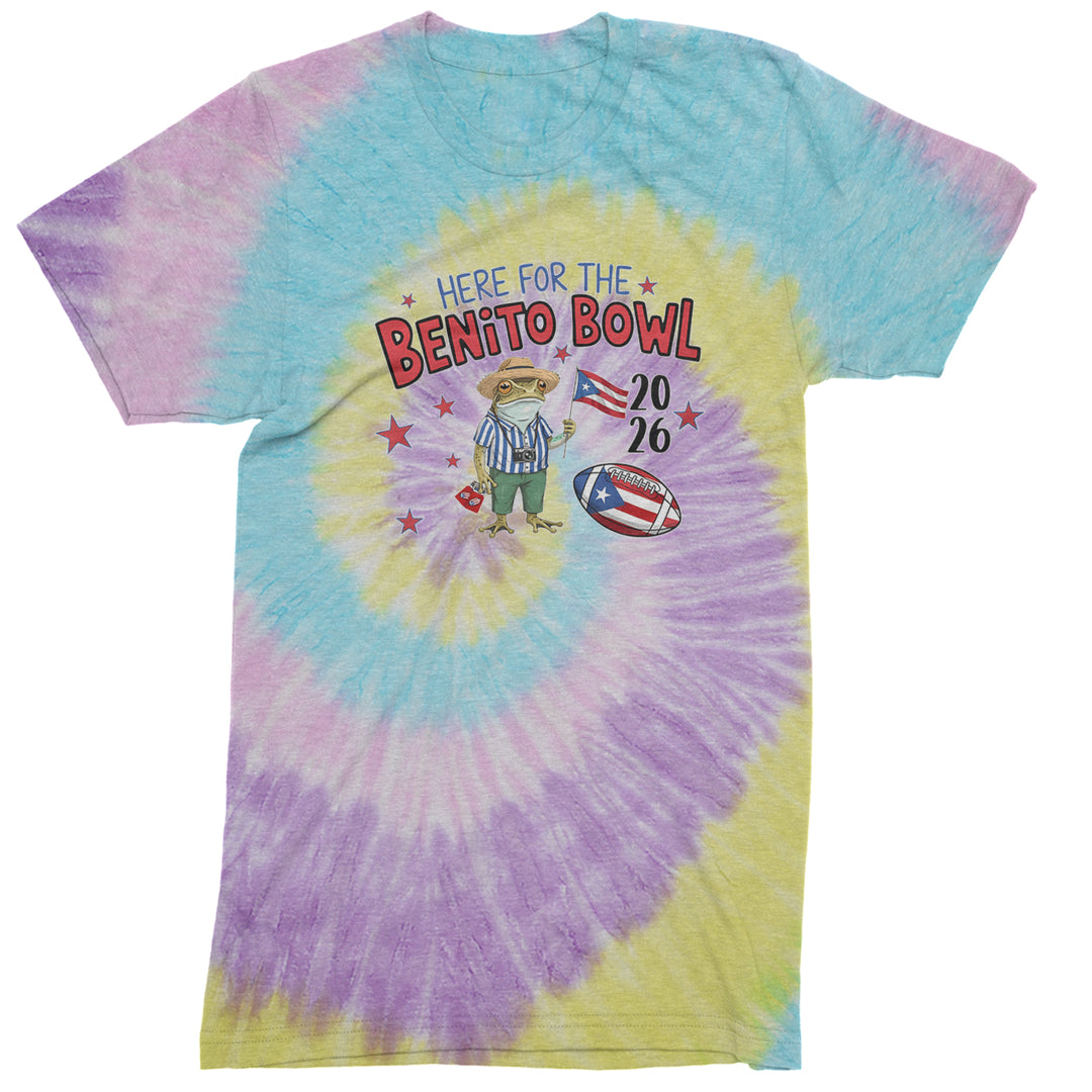Frog Here for the Benito Bowl Football Mens T-shirt Tie-Dye Jellybean