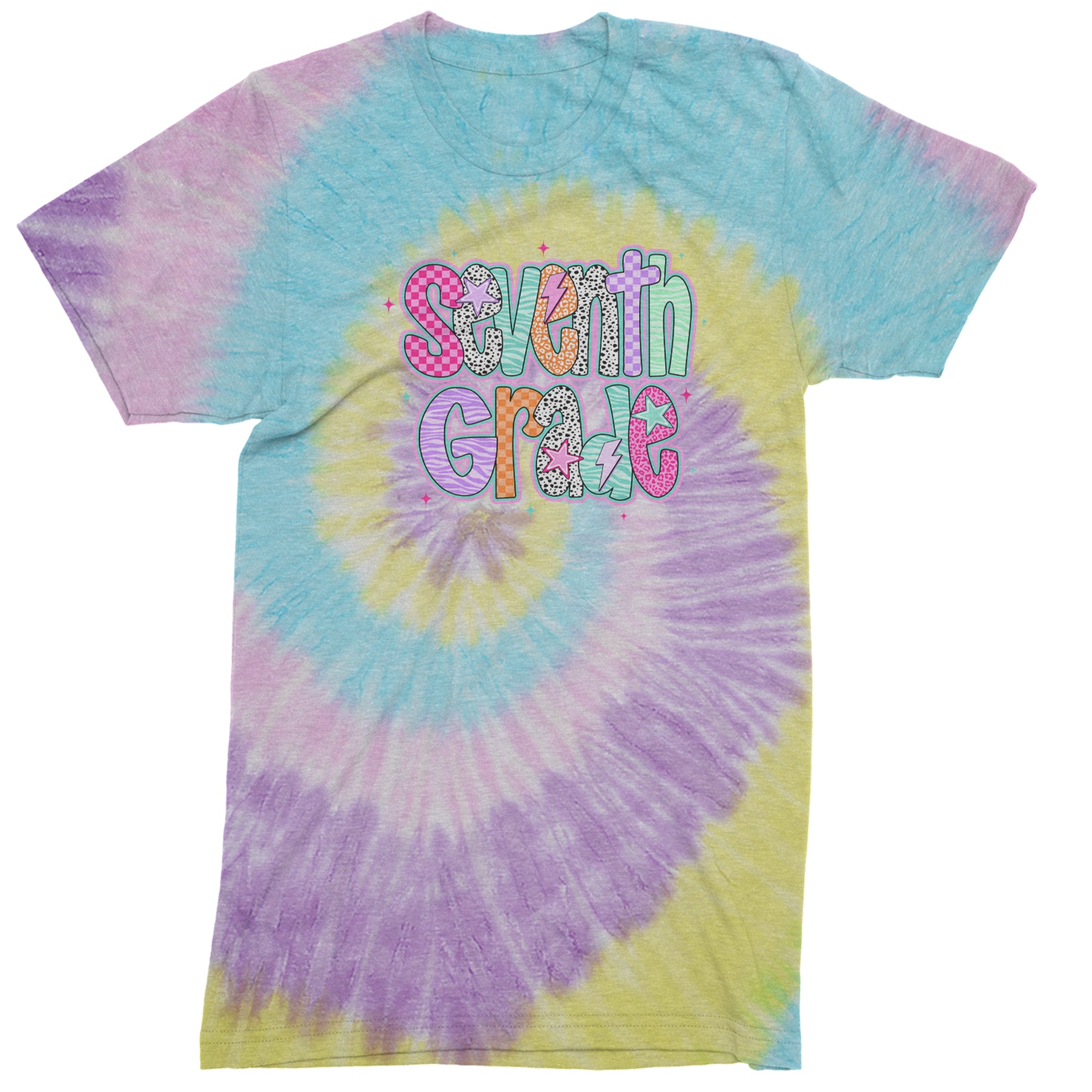 Seventh Grade Swagger Colorful Back to School Men's T-shirt Tie-Dye Jellybean