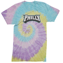 Philly Bold Block Throwback Mens T-shirt Tie-Dye Jellybean