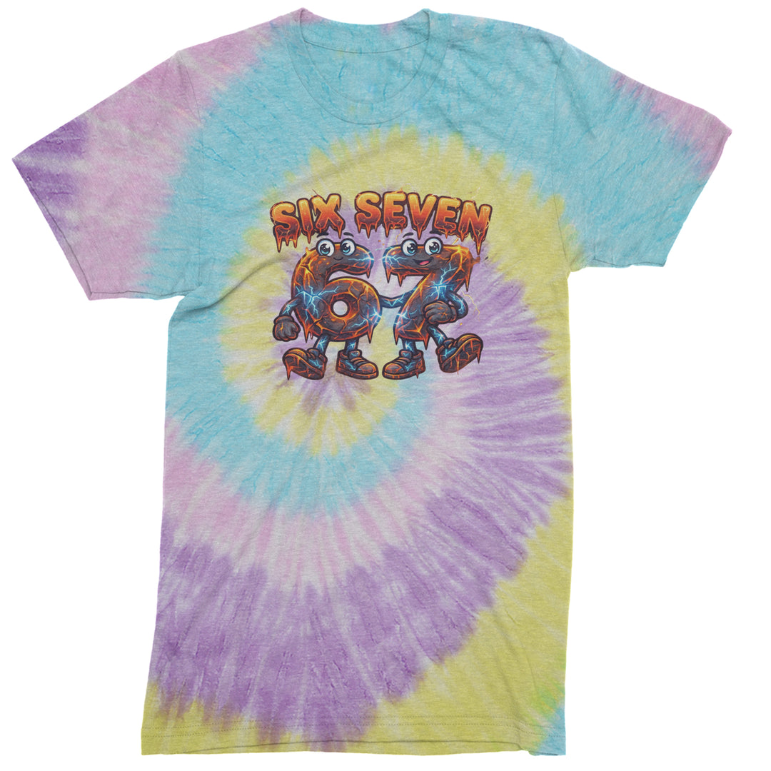 67 Lava Lightning Six Seven Meme Mens T-shirt Tie-Dye Jellybean