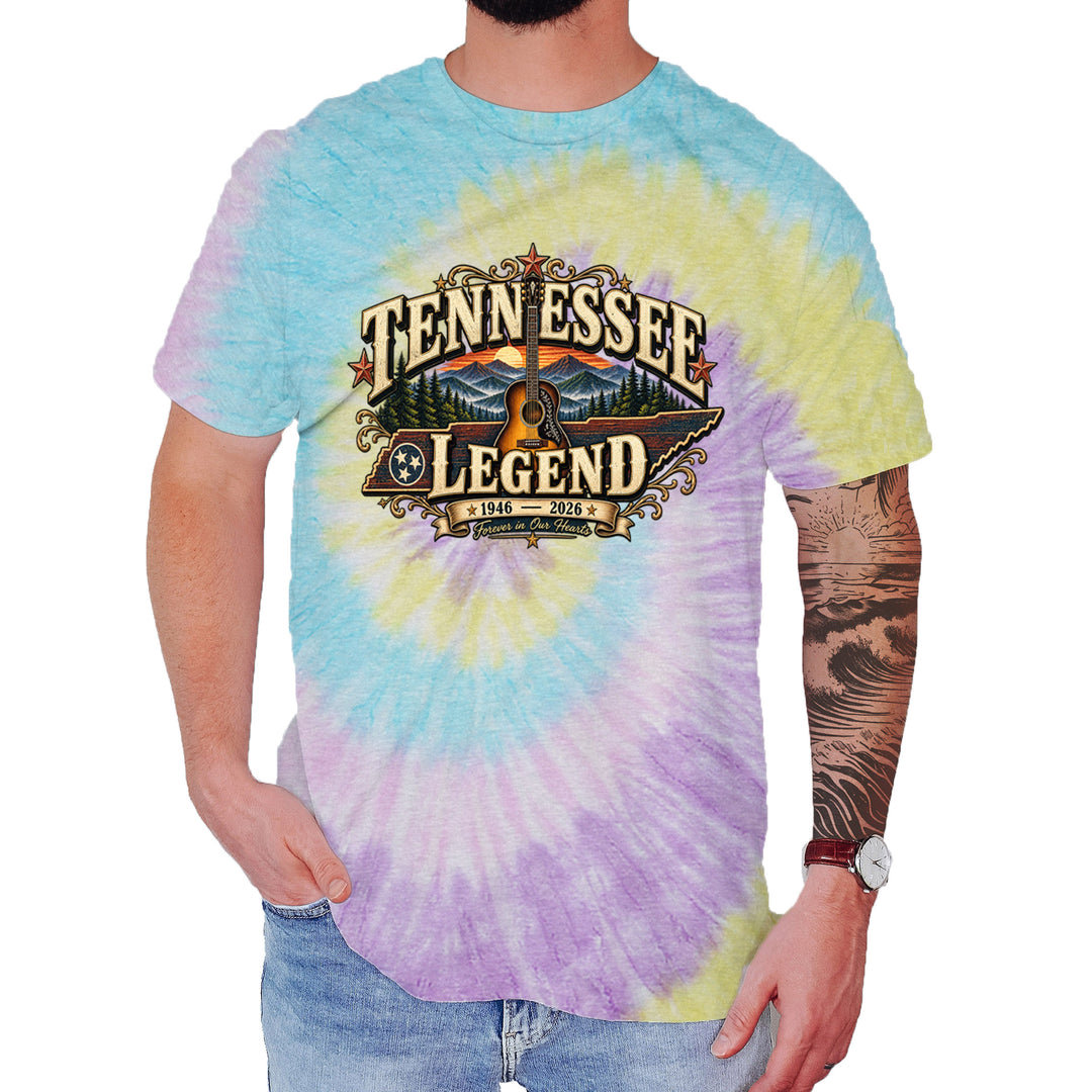 Tennessee Legend Country Music Dolly Mens T-shirt Tie-Dye Jellybean