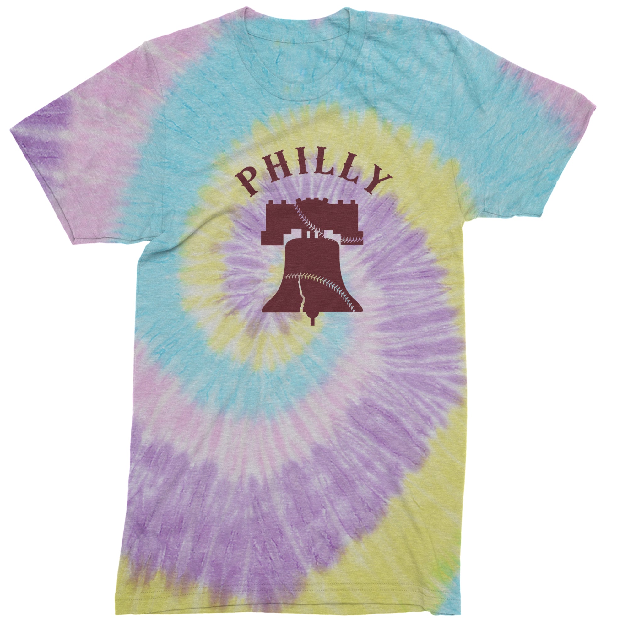Philly Cracked Liberty Bell Men's T-shirt Tie-Dye Jellybean