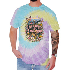 I Will Always Love You Dolly Mens T-shirt Tie-Dye Jellybean