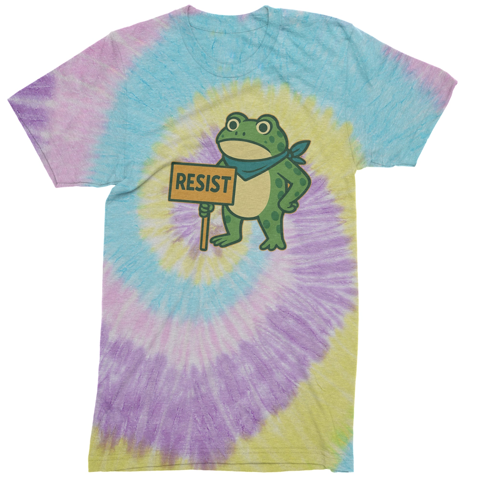 Sign Resist Meme Frog Protest Mens T-shirt Tie-Dye Jellybean
