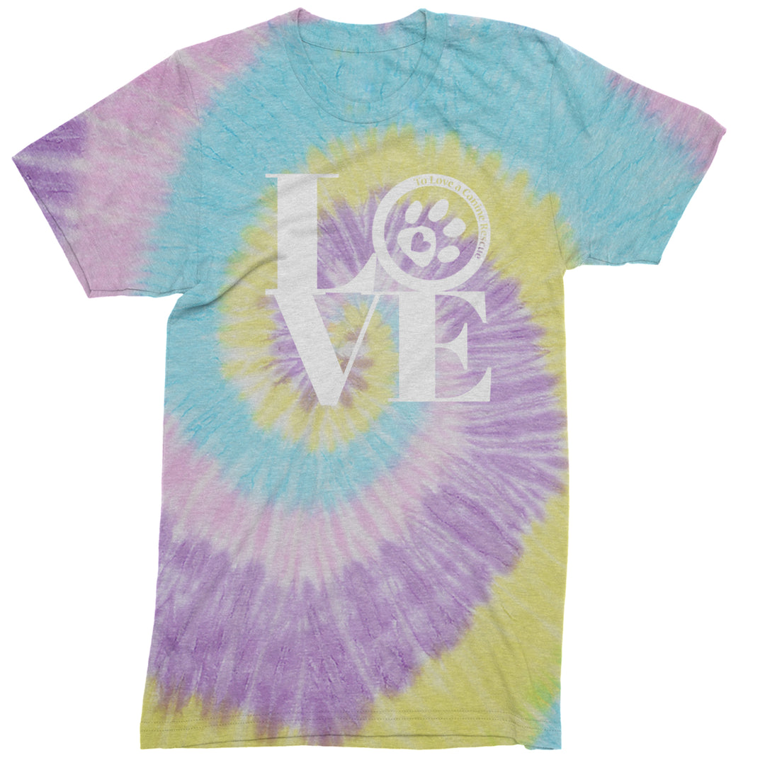 TLC LOVE Dog Rescue Mens T-shirt Tie-Dye Jellybean
