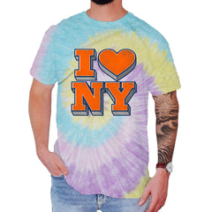 New York City Pride Heart Mens T-shirt Tie-Dye Jellybean
