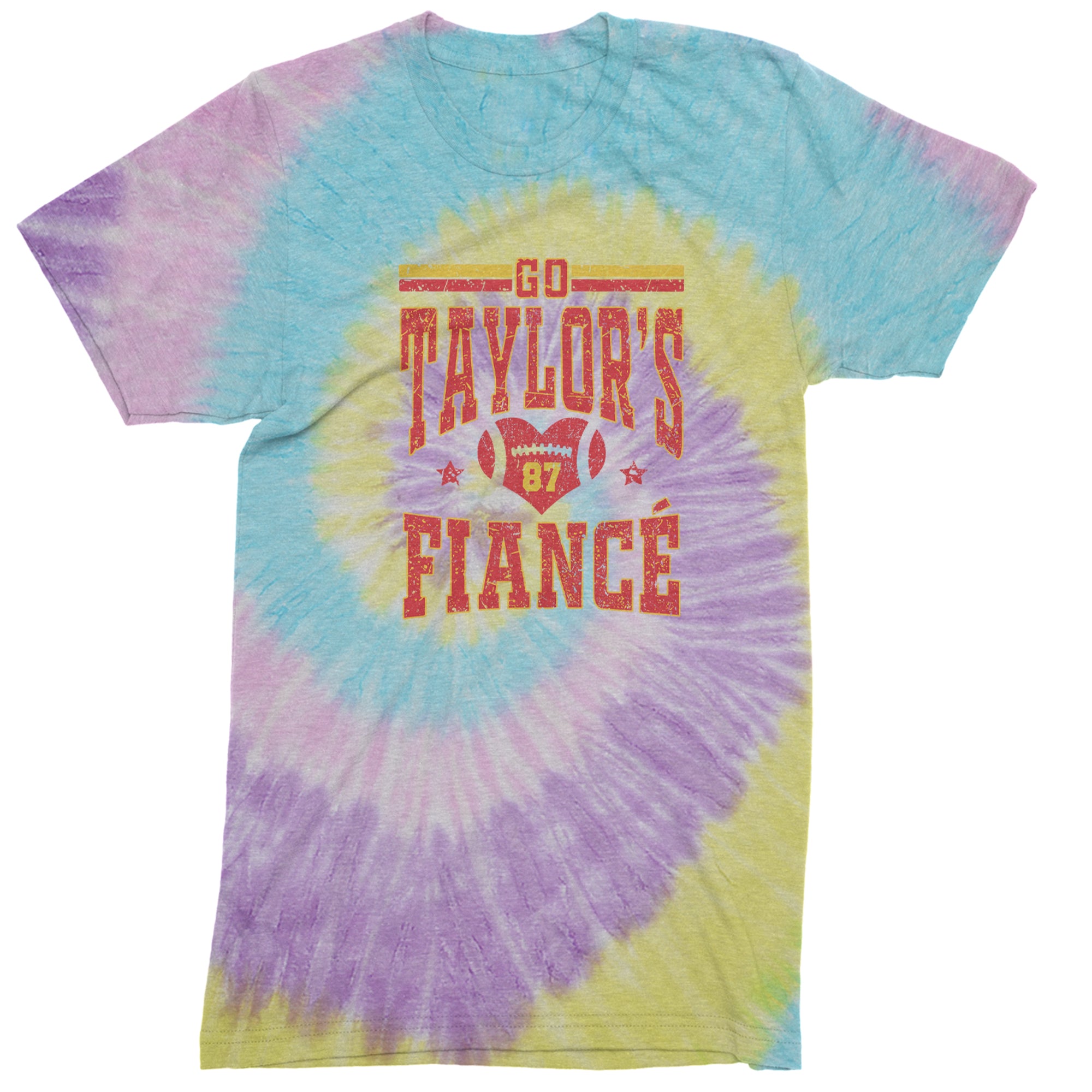Go Taylor's Fiancé Engagement Game Day Mens T-shirt Tie-Dye Jellybean