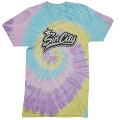 Sin City Vegas Retro Vintage Mens T-shirt Tie-Dye Jellybean