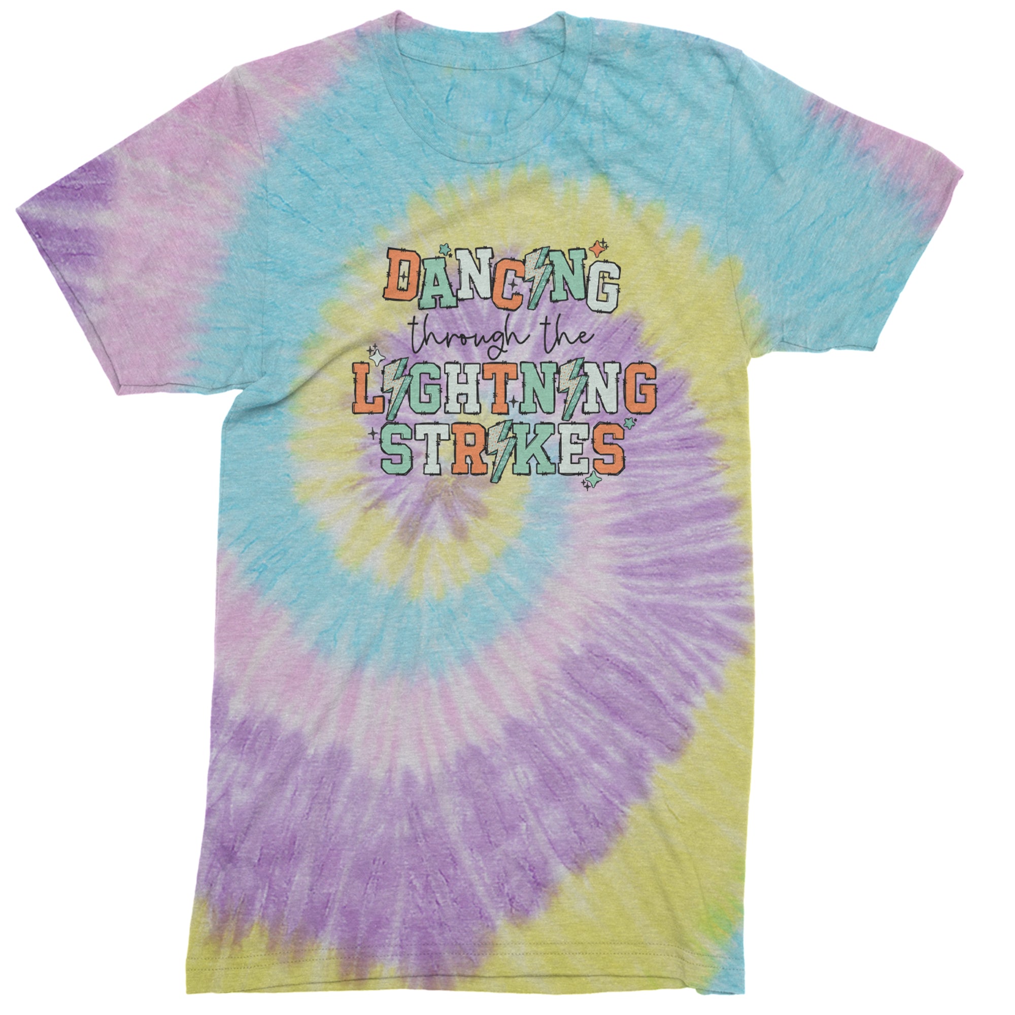 Dancing Through The Lightning Strikes Mens T-shirt Tie-Dye Jellybean