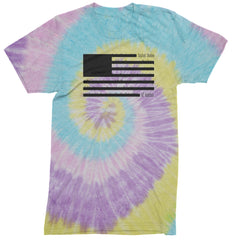 Redacted American Flag Mens T-shirt Tie-Dye Jellybean