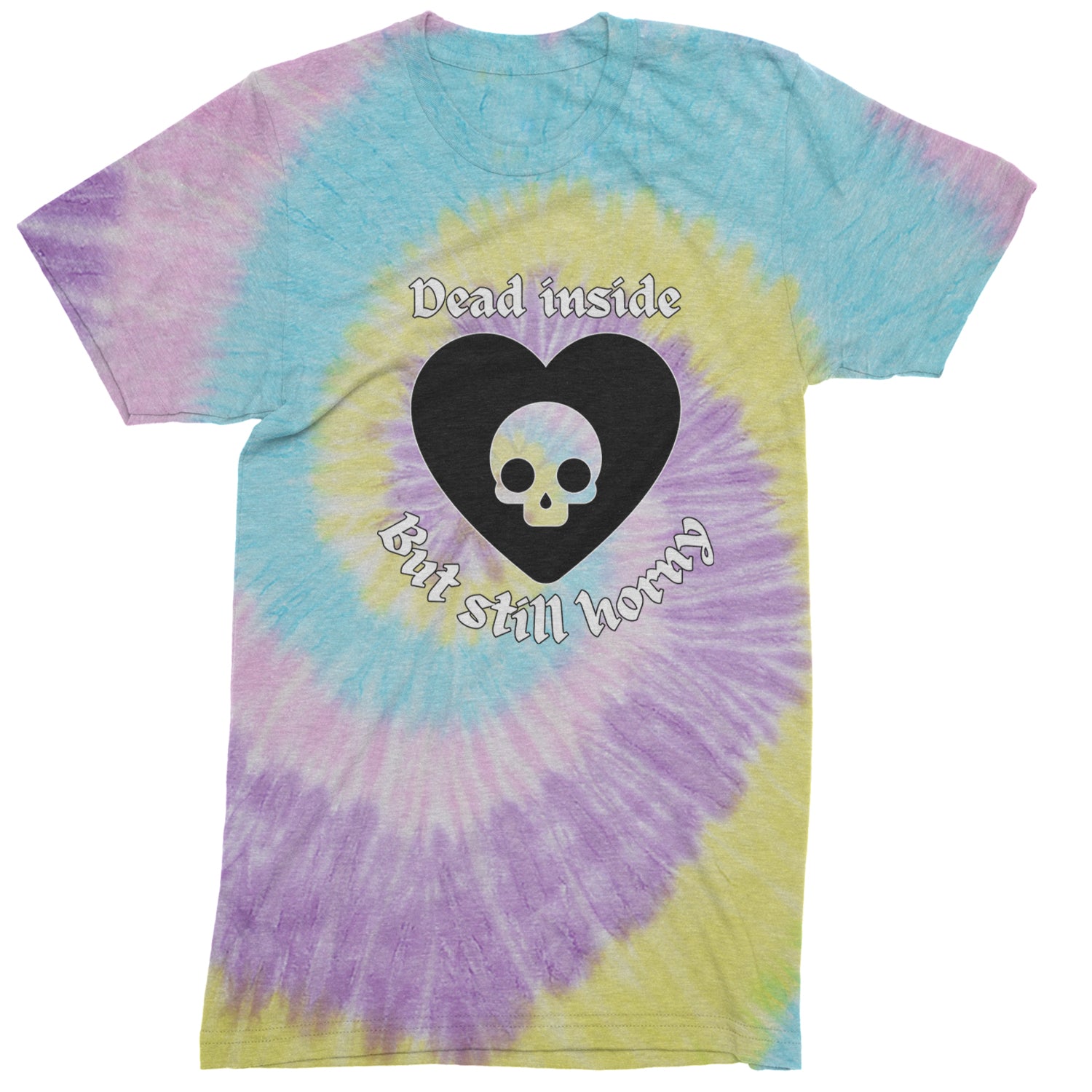 Dead Inside But Still Horny Skull Romantasy Youth-Sized Hoodie Tie-Dye Jellybean