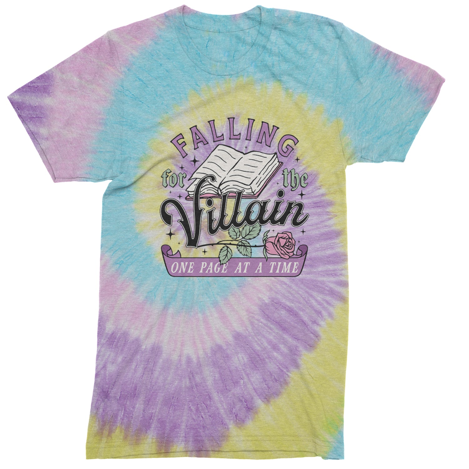 Falling For The Villain One Page At A Time  Mens T-shirt Tie-Dye Jellybean