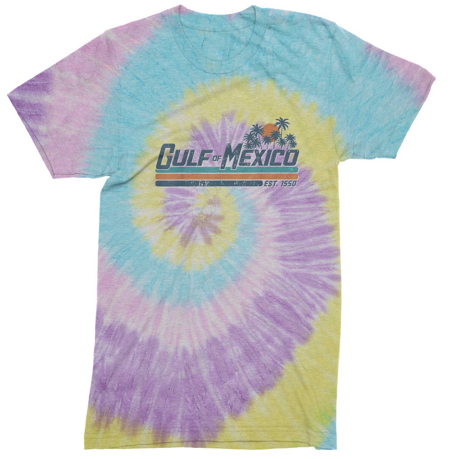 Gulf Of Mexico Established Year 1550 Men's T-shirt Tie-Dye Jellybean