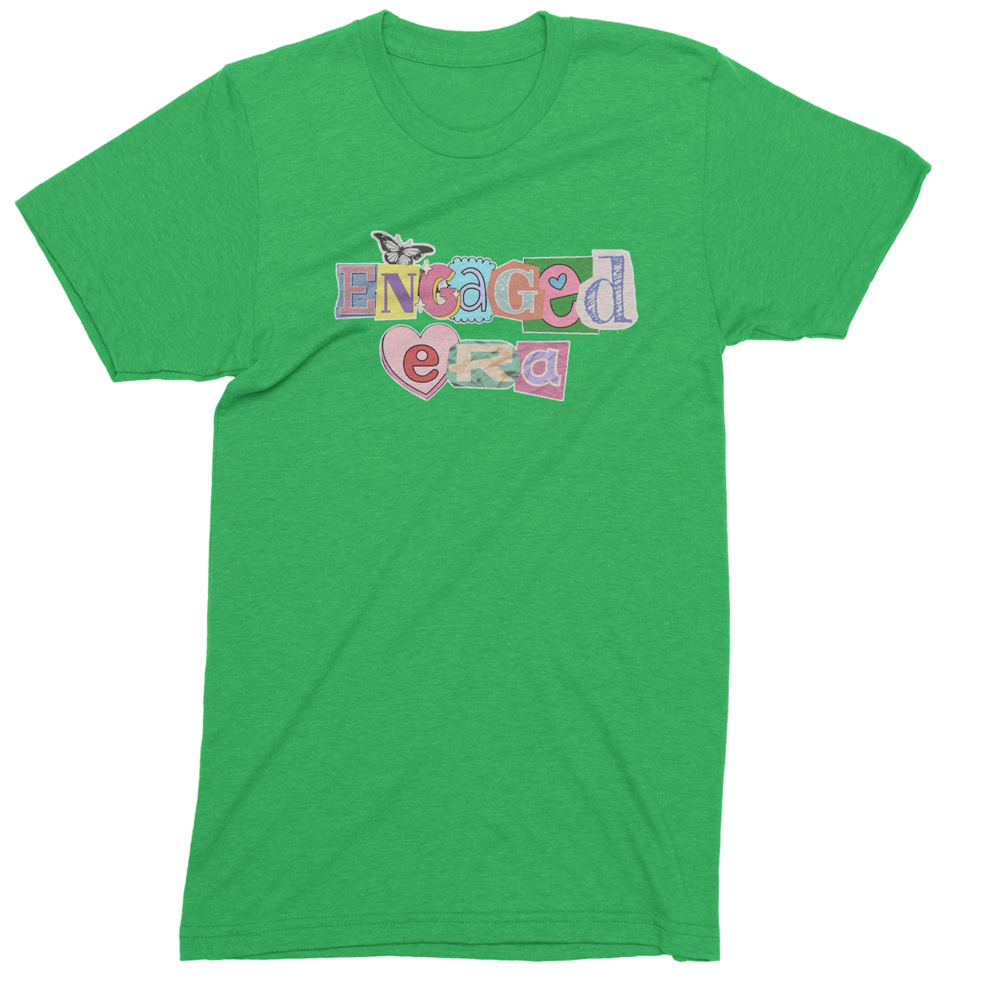 Engaged Era Aesthetic Retro Collage Design Mens T-shirt Kelly Green