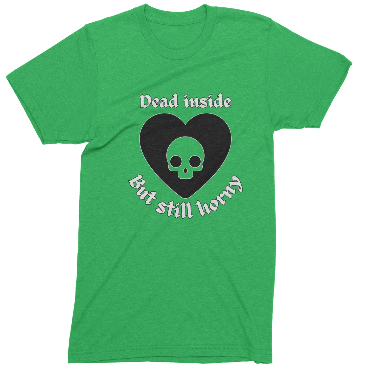 Dead Inside But Still Horny Skull Romantasy Youth-Sized Hoodie Kelly Green