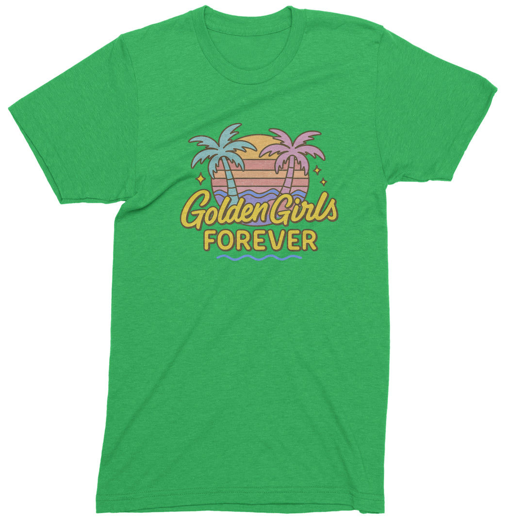 Golden Girls Forever Retro Sunset Mens T-shirt Kelly Green