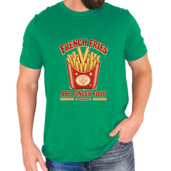 French Fries Are Finger Food IYKYK Mens T-shirt Kelly Green