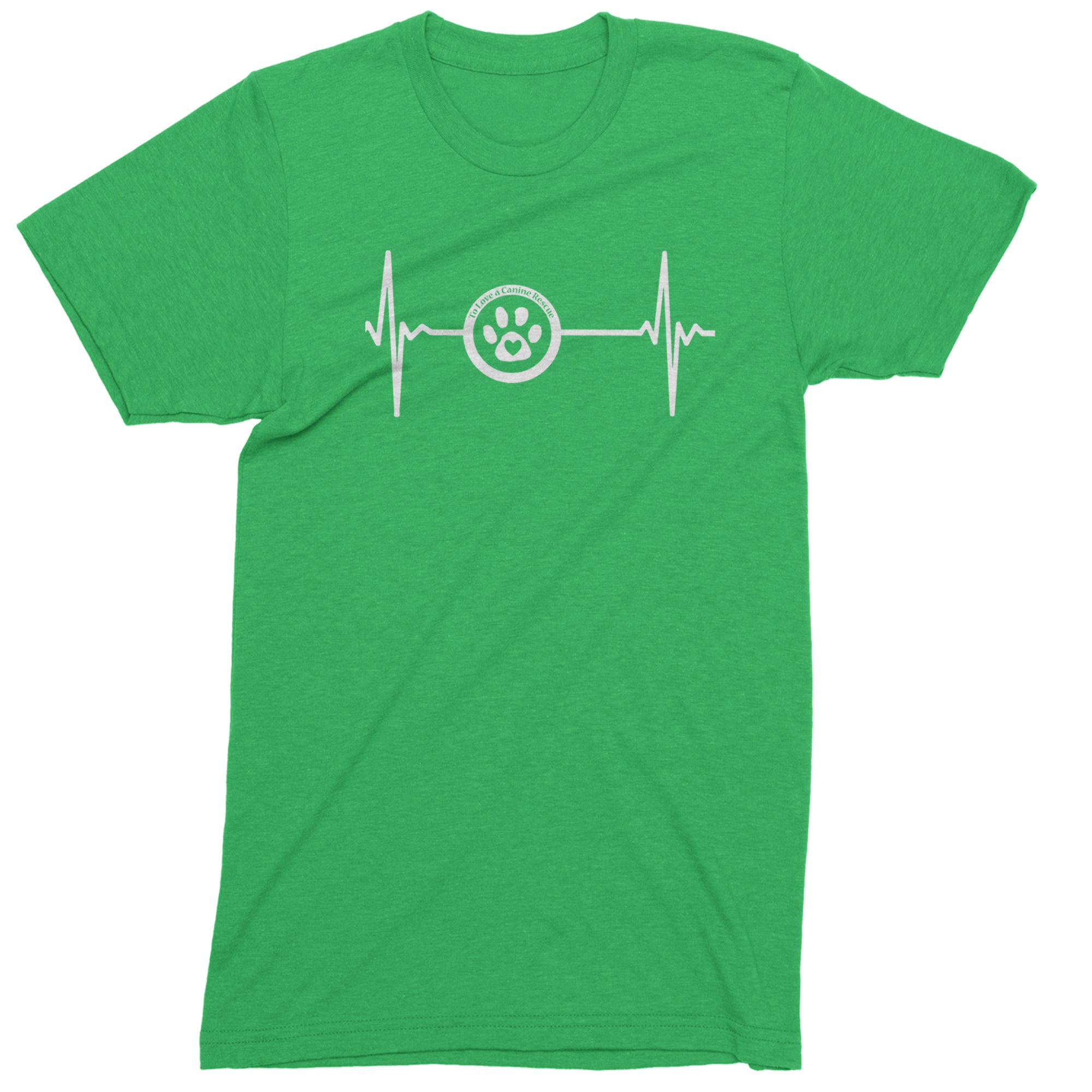 TLC Rescue Heartbeat Mens T-shirt Kelly Green
