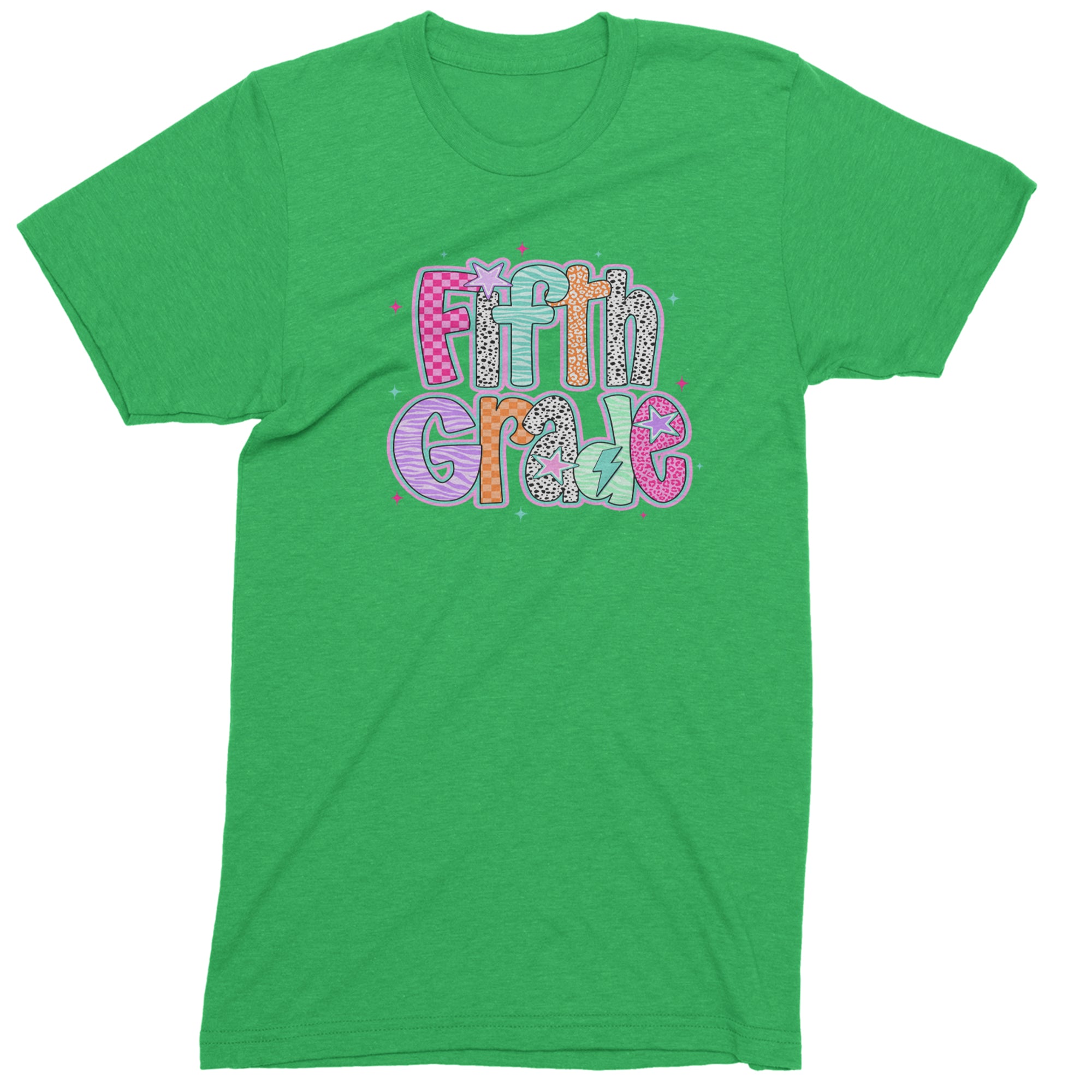 Fifth Grade Fly Colorful Back to School Men's T-shirt Kelly Green