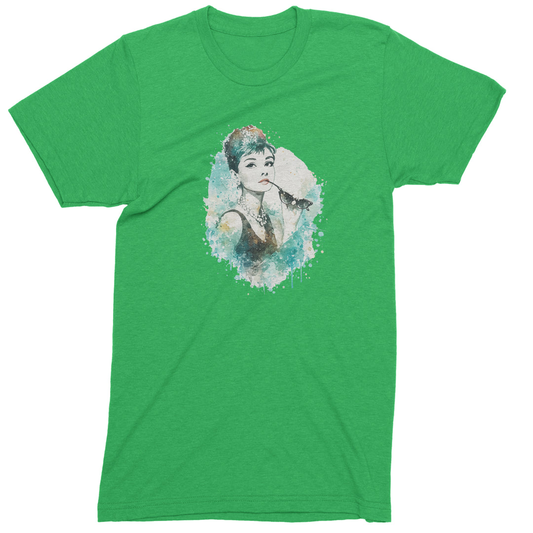 Mrs. Herpburn Iconic Watercolors Mens T-shirt Kelly Green