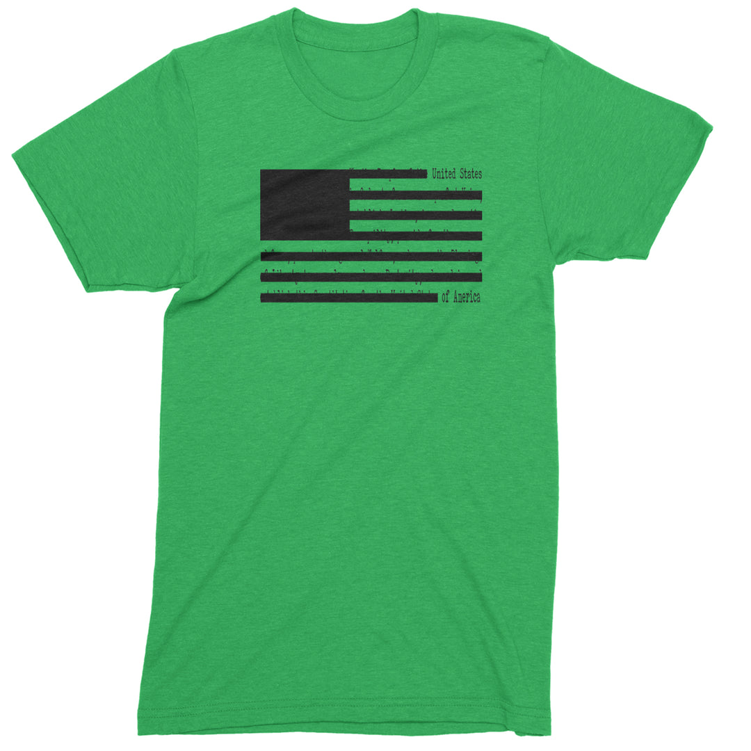 Redacted American Flag Mens T-shirt Kelly Green