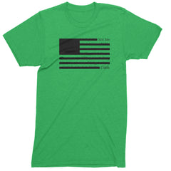 Redacted American Flag Mens T-shirt Kelly Green